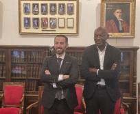 Julien Grobert, directeur de TSM et Hughes Kenfack, président de l'Université Toulouse Capitole. (Photo Dorian Alinaghi Entreprises Occitanie)