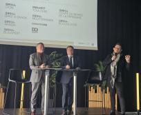 De gauche à droite : Jean-Jacques Bolzan, adjoint au maire de Toulouse et président de la fédération des marchés de gros de France, Olivier Chanelle, directeur général de Toulouse Événements et Luc Dubanchet, directeur de Sirha Food. (Photo Dorian Alinaghi Entreprises Occitanie)