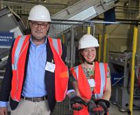 Jean-Christophe Poultier, directeur du territoire Sud-Ouest des Services aux Entreprises de Veolia et Magali Duchene, directrice d’agence Veolia. (Photo Dorian Alinaghi)