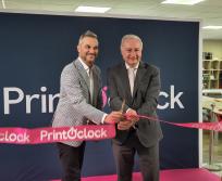 Antoine Roux, président et fondateur de PrintOclock et Jean-Luc Moudenc, maire de Toulouse. (Photo Dorian Alinaghi)