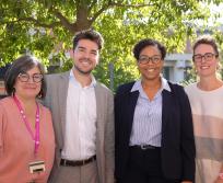 De gauche à droite : Ornella Bruxelles, Cyprien Huet, Dr Charlotte Martin et Céline Michel, animateurs de la démarche RSE au CHU de Toulouse. (Photo CHU Toulouse)