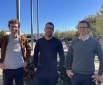 L'équipe de Wheere, à Montpellier (Hérault) : de gauche à droite, Antoine Carrabin (co-fondateur et CTO), Pierre-Arnaud Coquelin (co-fondateur et CEO) et Stéphane David Grignot (ingénieur système). (Photo : Wheere)