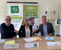 De gauche à droite : Antoine Fabry, directeur général de Pro à Pro, Barbara Ferrand-Lecocq, directrice générale Vivien Paille et Eric Foucault, directeur général d'Arterris. (Photo Agence BPA)