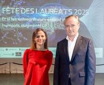 De gauche à droite : Cécile Thomas, directrice Réseau Entreprendre Occitanie Garonne et Christophe Nobilet, le président. (Photo Réseau Entreprendre Occitanie Garonne) 