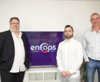 Pascal Jardé, Vincent Anselmo et Antoine Janning, fondateurs de enCaps, à Montpellier. (Photo : EnCaps)