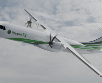 Dérivé de l’ATR 72, ce futur bombardier d’eau amphibie pourra embarquer 8 000 litres d’eau et les écoper en seulement 12 secondes. Premiers essais en 2027, entrée en service annoncée pour la saison des feux 2029. (Photo Kepplair)