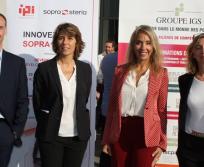 Sébastien Leforestier, Sopra Steria, Heide Mathieu, directrice de l'IGS, Nadia Pellefigue, vice-présidente du Conseil régional, Christelle Boudet, directrice de l'IPI