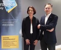 Anouk Laborie, directrice générale et Bruno Darboux, président d'Aerospace Valley. (Photo Aerospace Valley)