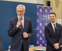 Bruno Le Maire, ancien ministre de l’Économie, des Finances et de la Souveraineté industrielle, énergétique et numérique, et de Fabrice Le Saché, président fondateur d’Aera Group, vice-président du Medef en charge de l’Europe et porte-parole du mouvement patronal. (Photo Dorian Alinaghi)