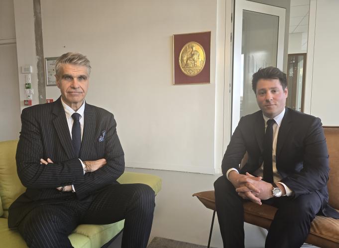 Maître Frédéric Giral, président de la Chambre des notaires, et maître Henri Chesnelong, notaire à Toulouse et délégué aux chiffres de l'immobilier. (Photo Dorian Alinaghi - Entreprises Occitanie)