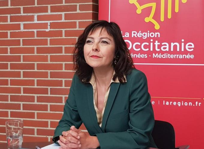 Carole Delga, présidente de la Région Occitanie, lors de sa dernière conférence de presse du 29 avril 2020.