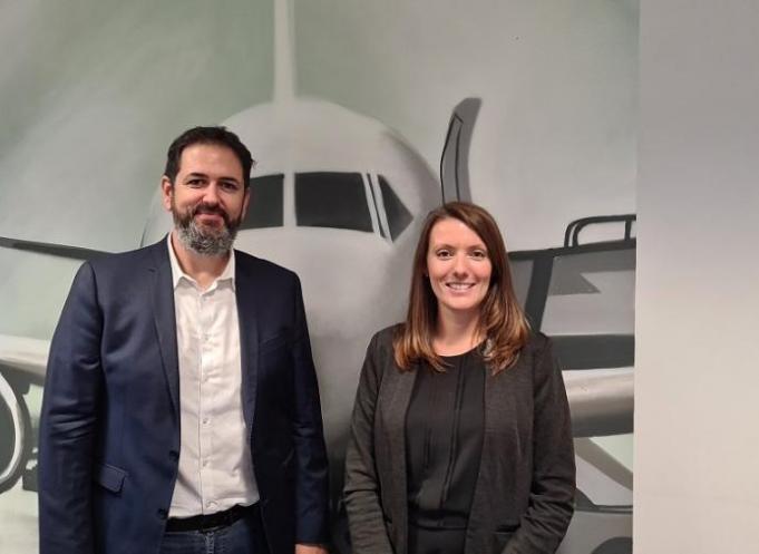 Bastien Vialade, CEO de Staffmann et Laetitcia Chaynes, DG d'Altitude Aerospace