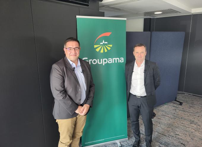 Pierre Martin, le président de Groupama d'Oc et Olivier Larcher, le directeur. (Photo : Dorian Alinaghi - Entreprises Occitanie)