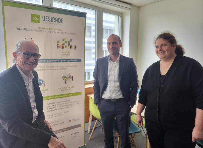 Hervé Lambert (président de Désirade), Mathieu Ramirez (directeur commercial) et Sophie Patat, directrice adjointe. (Photo : Dorian Alinaghi - Entreprises Occitanie)