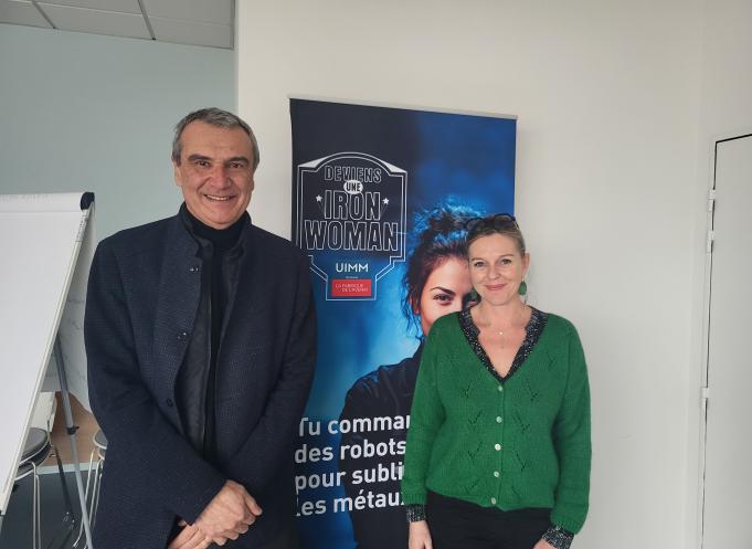 Bruno Bergoend, président de l'UIMM Occitanie et Marie Cancel, référente dispositif conventionnel à l’UIMM Occitanie. (Photo Dorian Alinaghi Entreprises Occitanie)