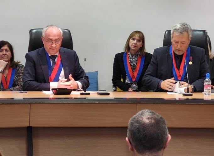 Bernard Cazalbou (à droite), président du conseil de prud'hommes de Toulouse en 2023 et représentant du collège employeurs, laisse la place en 2024 à Eric Cugno (à gauche), du collège salariés. (Photo : Anthony Assémat - Entreprises Occitanie)