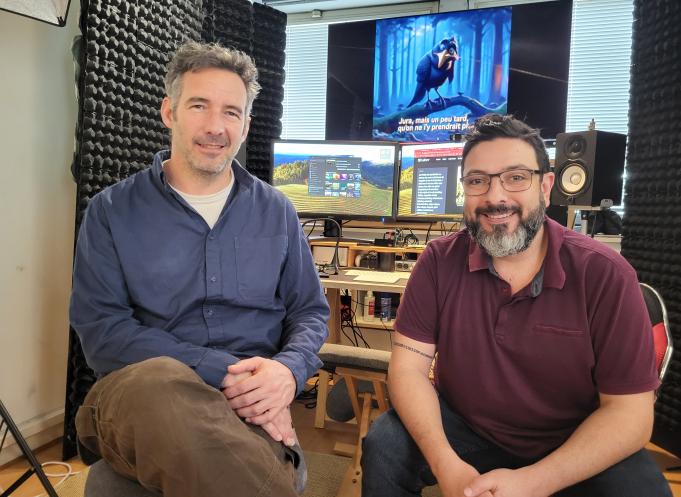 François Grandjacques, fondateur de la société TaisToiDonc (à gauche) en compagnie de Marcelo Fricou, commercial. (Photo : Anthony Assémat - Entreprises Occitanie)