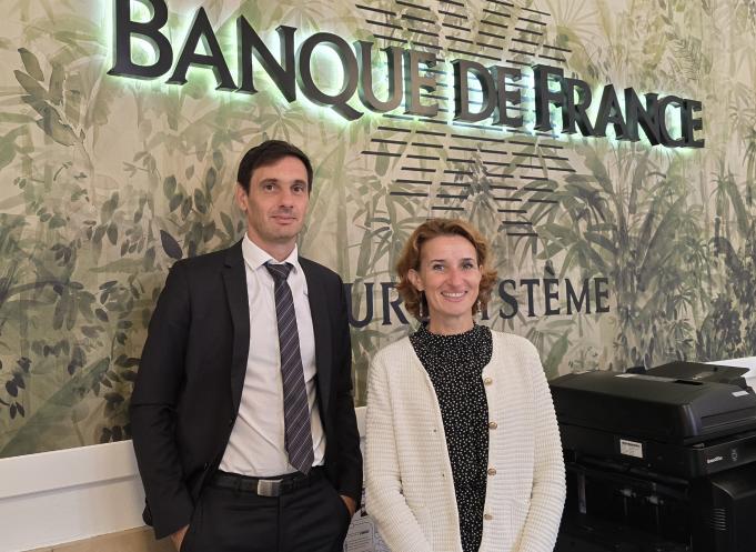 De gauche à droite : Vincent Foussal, responsable du service études économiques et Christine Bardinet, directrice régional de la Banque de France Occitanie. (Photo : Dorian Alinaghi - Entreprises Occitanie)