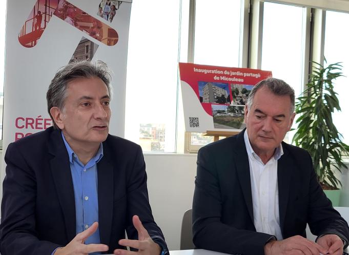 De gauche à droite : Bertrand Serp, président de Toulouse Métropole Habitat et Luc Laventure, directeur général de TMH. (Photo Dorian Alinaghi Entreprises Occitanie) 