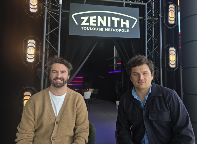 Gaëtan Brochard, directeur du Zénith Toulouse Métropole et Stéphane Jacques, directeur de l'agence YE. (Photo Dorian Alinaghi Entreprises Occitanie)