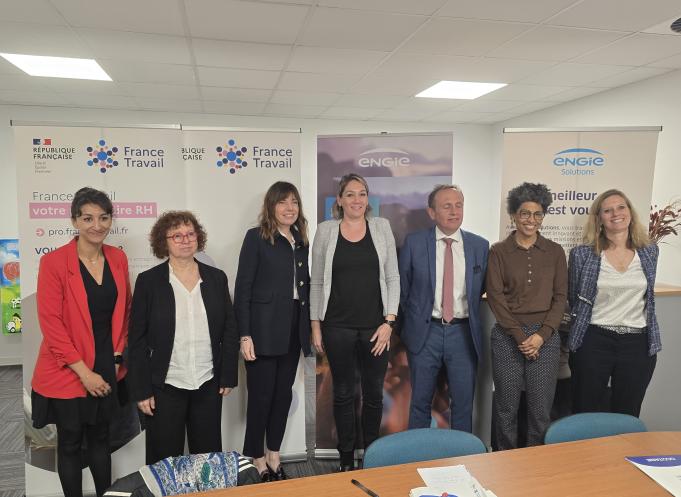 Karine Meininger, directrice régionale de France Travail Occitanie, a présenté les résultats de l’enquête annuelle sur les besoins en main-d’œuvre, lors d’une conférence organisée au sein de l’entreprise Engie Solutions à Toulouse. (Photo Dorian Alinaghi Entreprises Occitanie)