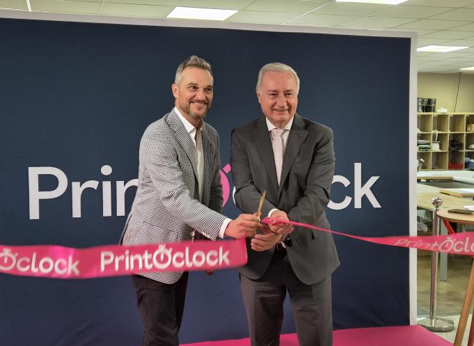 Antoine Roux, président et fondateur de PrintOclock et Jean-Luc Moudenc, maire de Toulouse. (Photo Dorian Alinaghi)