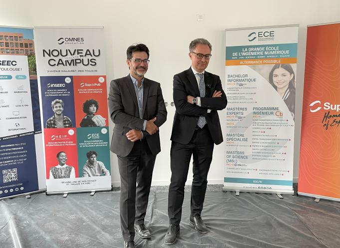 Alain David, directeur OMNES Toulouse et José Milano, président exécutif du groupe Omnes Education. (Photo OMNES Education)