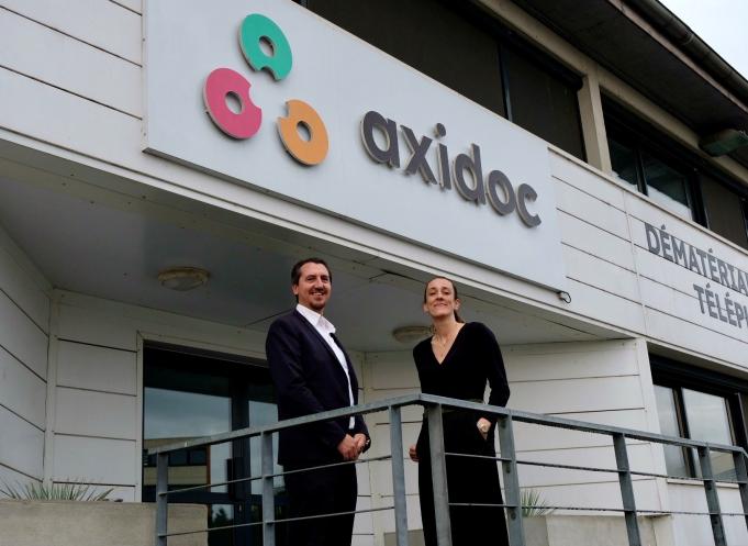 Pierre-Yves Deremetz, directeur général et Astrid Fauré, présidente d'Axidoc. (Photo Axidoc)