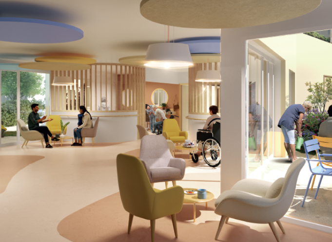 Un projet d’envergure à 28,86 millions d'euros, qui conjugue innovation architecturale, performance environnementale et qualité de vie pour les résidents comme pour les soignants. (Photo Ateliers A+)