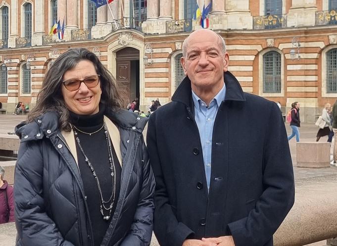 Catherine Mallet, présidente du conseil d’administration et Christophe Bosson, directeur général de la  Banque Populaire Occitane. (Photo Sixtine Besson) 