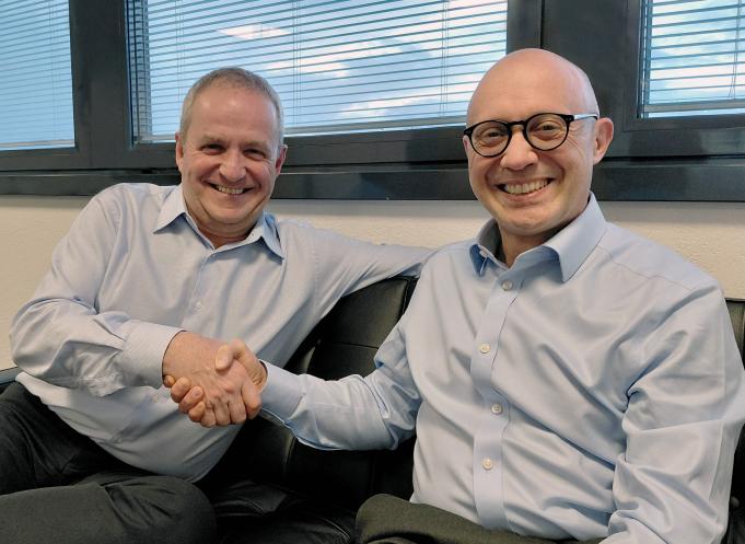 De gauche à droite : Francois Rainville, CEO d’Averna et Patrice Bélie, CEO de Spherea. (Photo Spherea)