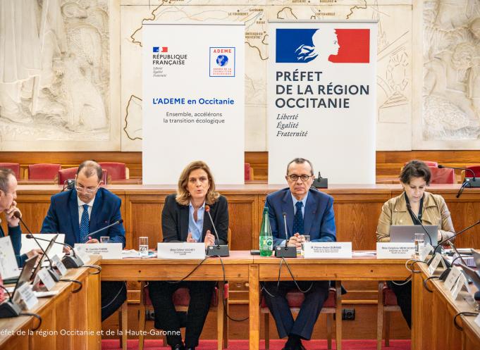  Céline Vachey, directrice régionale de l'Ademe et  Pierre-André Durand, préfet de la région Occitanie. (Photo 