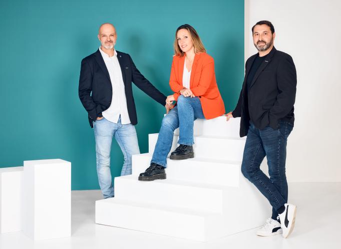 Olivier Rondolotto, président de l’enseigne et les deux directeurs généraux, Nathalie Grand-Clément et Philippe Scozzi. (Photo Centrakor)