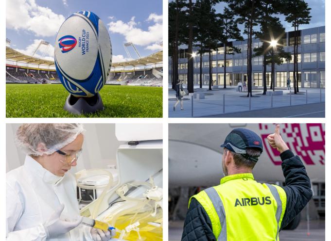 Santé, aéronautique, rugby, agriculture, mécénat... Replongez-vous dans les grands dossiers traités par la rédaction d'Entreprises Occitanie en 2023 ! (Photo : Montage EO)