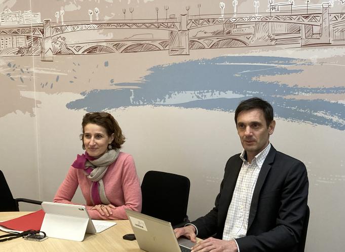Christine Bardinet, directrice régional de la Banque de France Occitanie et Vincent Foussal, Responsable du service des études économiques. (Photo Banque de France)