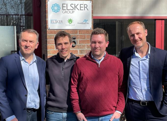 Hervé Jouves (à gauche), président d'Hygie 31, en compagnie des dirigeants d'Elsker Group. (Photo : Hygie 31)
