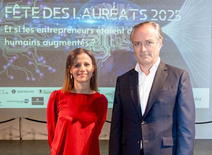 De gauche à droite : Cécile Thomas, directrice Réseau Entreprendre Occitanie Garonne et Christophe Nobilet, le président. (Photo Réseau Entreprendre Occitanie Garonne) 