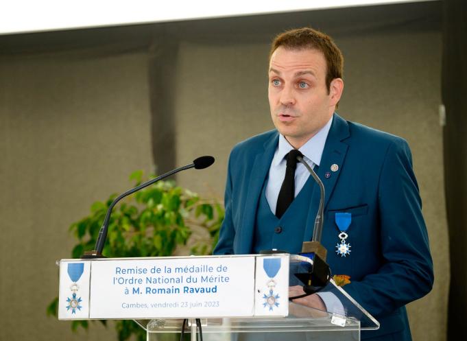 Romain Ravaud, CEO et fondateur de Whylot, a reçu la médaille de l'Ordre National du Mérite. (Photo : Whylot)