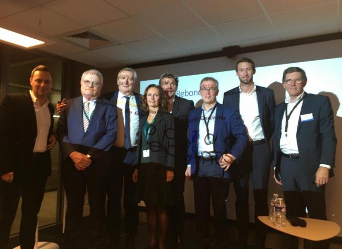 Les intervenants au business dîner organisé à l'Astia, autour de P.-M. Hanquiez, président du Medef 31 et S. Vignette, délégué général. 