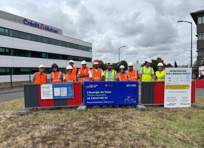 3 268 mètres de câble souterrain et 1 million d’euros investis : le futur Technocentre de Toulouse Métropole prépare son alimentation électrique. (Photo Enedis)