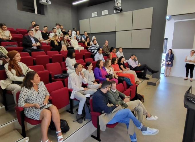 Les Déterminés de la promo 2023 de Toulouse ont soutenu leurs projets devant un jury d'experts, mardi 2 octobre 2023 à Aeroscopia, à Blagnac (Haute-Garonne). (Photo : Anthony Assémat - Entreprises Occitanie)