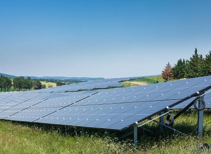 Parc photovoltaïque de Fanjeaux (Engie Green) dans l'Aude. 