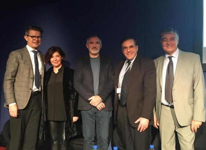 Olaf Madland (Applied Autonomy), Catherine Goniot (Rouen Métropole), Gilbert Gagnaire (EasyMile), Ken Brisel (Acamp), Jean-Luc Maté (Automotech)