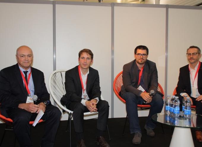  Luc Marta de Andrade, Pdg de U-Need et président de NXU, Nicolas Viallet, directeur opérationnel projet 3IA-Aniti, Yohan Rousseau, président de Strateg.in et Emmanuel Queritet, président de Big Happy.