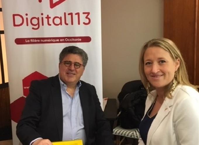 Daniel Benchimol et Amélie Leclercq, président et directrice générale du cluster Digital 113