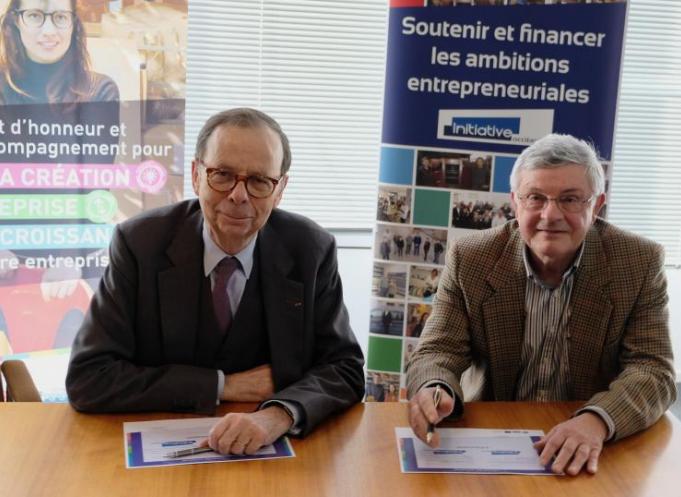 L.Schweitzer, président d'Initiative France, et G.Morange, président d'Initiative Occitanie. 