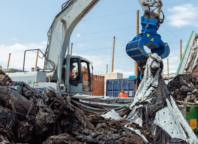 Plasticlean a ouvert à Vendargues (Hérault), près de Montpellier, la première unité de recyclage des films plastiques de paillage de France (Photo : Plasticlean)