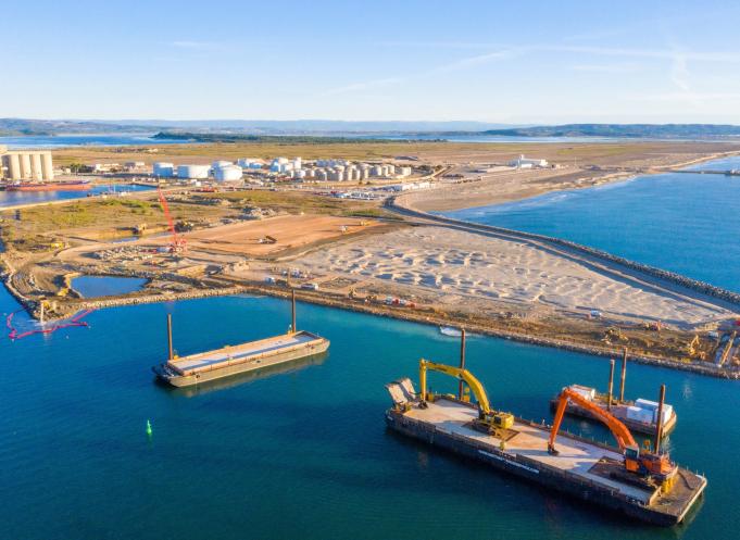 Les travaux vont se poursuivre en 2024 à Port-la-Nouvelle, notamment sur la partie marchandise. (Photo : Lydie Lecarpentier - Région Occitanie)