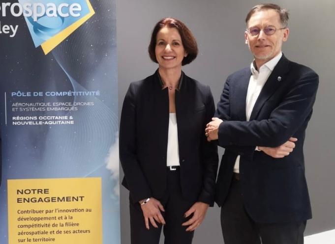 Anouk Laborie, directrice générale et Bruno Darboux, président d'Aerospace Valley. (Photo Aerospace Valley)