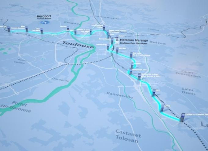 Moins de 40 mn entre Labège et l'Aéroport